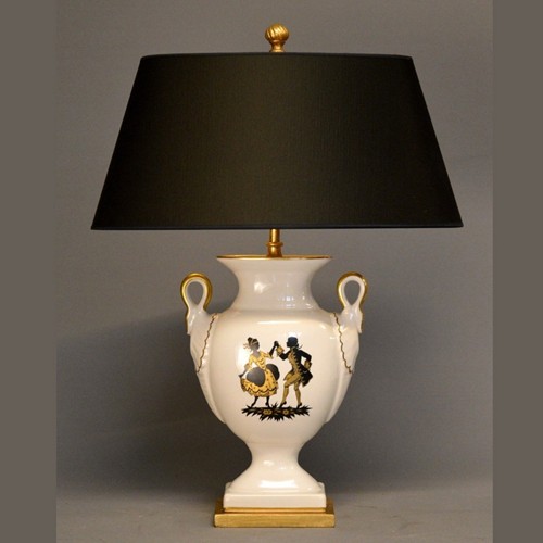 Antique porcelain vase mounted as lamp